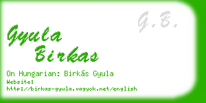 gyula birkas business card